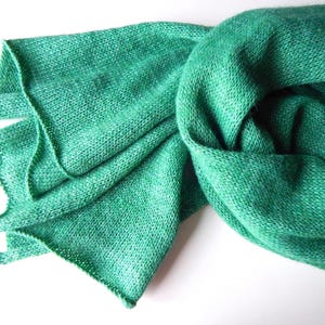 Knitted alpaca emerald scarf, green alpaca scarf, mint merino scarf, knitted green alpaca stola, knit green alpaca wrap, women&#39;s scarf