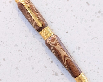 Hand Crafted Collectible Serpentine Wood Veneer Desktop Yoga Pen Instrument