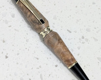 Hand Crafted Amboyna Sapwood Wood Desktop Patrizio Pen Instrument