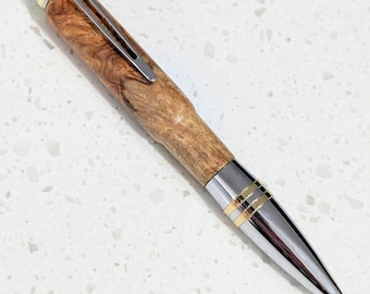 Hand Crafted Amboyna Dual-Tone Wood Desktop Professional Pen Instrument