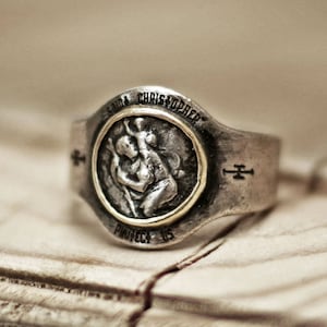 St christopher ring silver sale