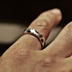 silver ring, vintage ring, menly ring, pattern ring, vine pattern, mens ring, rustic ring image 5