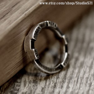 quotes ring, rustic ring, industrial ring, vintage ring, word ring, latin ring, silver ring, quote ring, menly ring