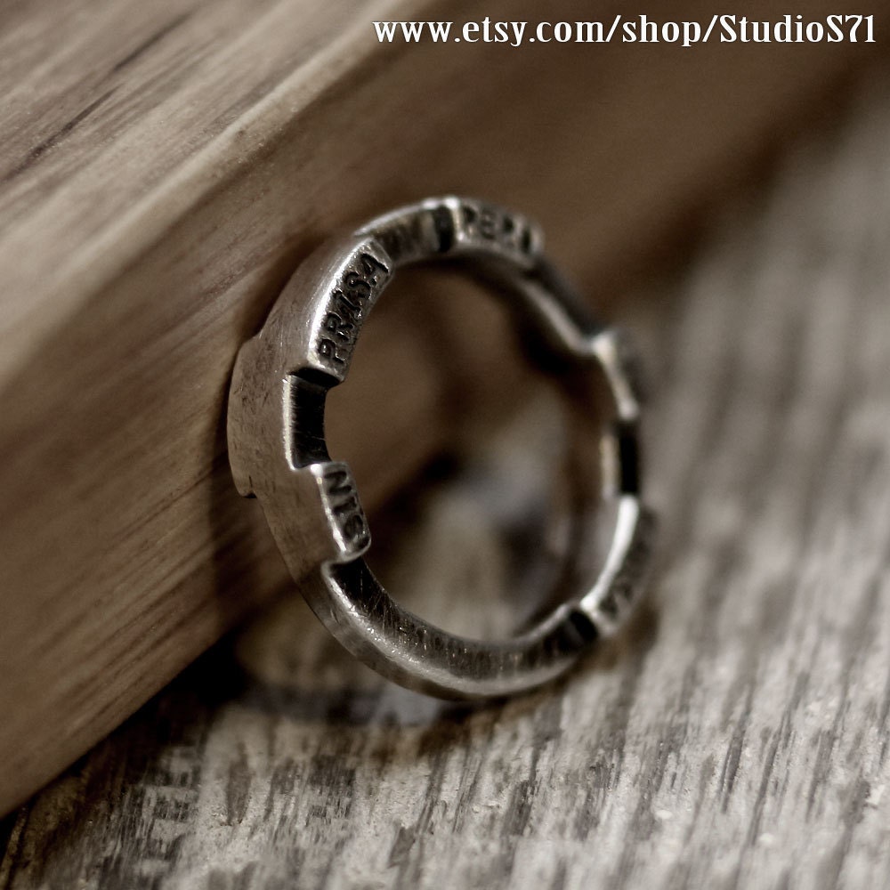 Spruch Ring rustikaler Ring Industrial Ring Vintage Ring Etsy