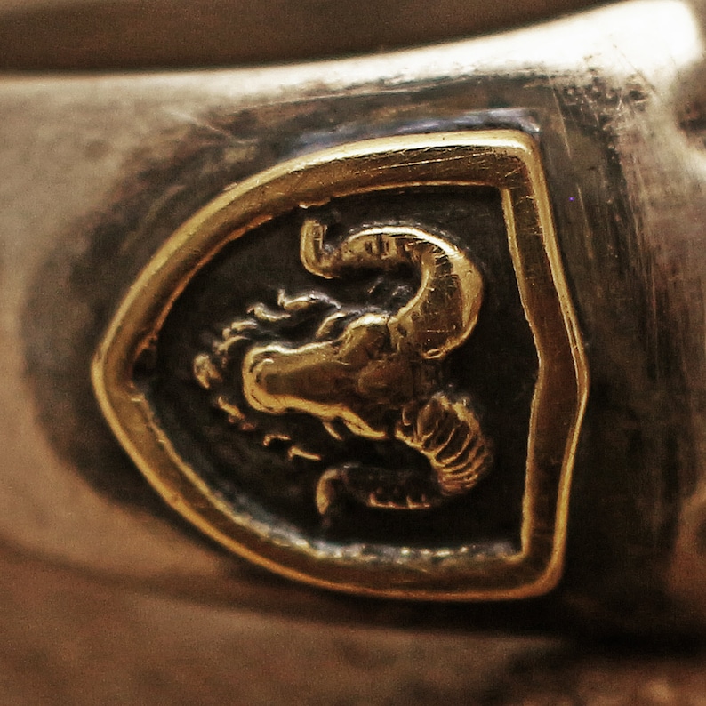 crest ring bas relief mens ring menly ring rustic ring vintage ring medieval ring signet ring brass ring raised ring ram ring