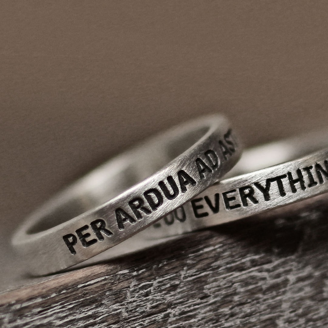 Wrder Rings Personalized Engraved Sterling Silver Word Ring - Custom Message - Etsy