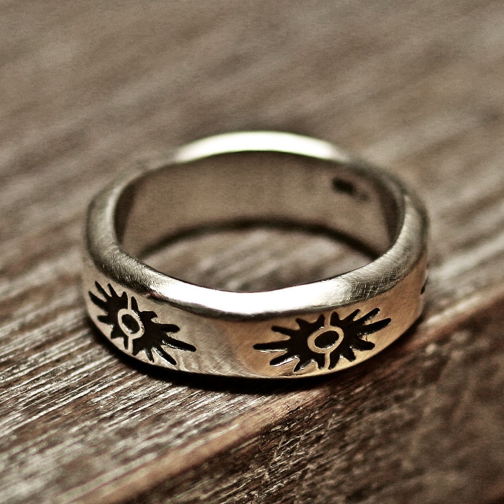 Silver Ring, Vintage Ring, Menly Ring, Pattern Ring, Hobo