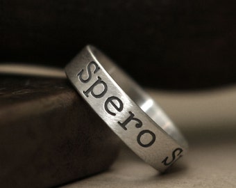 word ring, love ring, name ring, message ring, promise ring, quote ring, silver ring, engraved ring, personalized ring, customized ring