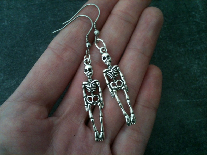 Skeleton Earrings Skull Earrings Halloween Earrings Etsy