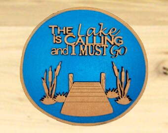 Christmas Ornaments,Wood Disk Ornaments,Lakes,Lake Gifts,Lake Life,The Lake is Calling,Water,Boating,Lake House Gifts,Lake Houses,Boats
