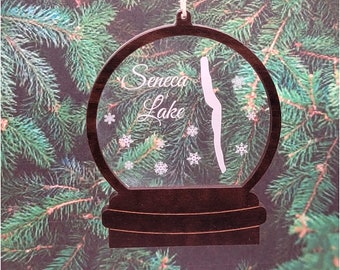 Holiday Ornaments, Christmas Ornaments, Seneca Lake, Seneca Lake Ornaments, Finger Lakes, Lake Life, Handmade Ornaments,Snow Globe Ornaments