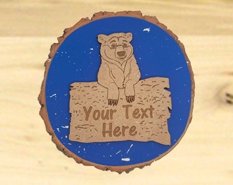 Christmas Ornaments,Wood Disk Ornaments,Bears,Vacation Souvenirs,Father's Day Gifts,Bear Gifts,Bear Souvenirs,Custom Gifts,Customized Gifts
