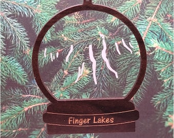 Holiday Ornaments, Christmas Ornaments, Finger Lakes Ornaments, Finger Lakes, Lake Life, Handmade Ornaments, Snow Globe Ornaments