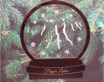Holiday Ornaments, Christmas Ornaments, Finger Lakes Ornaments, Finger Lakes, Lake Life, Handmade Ornaments, Snow Globe Ornaments