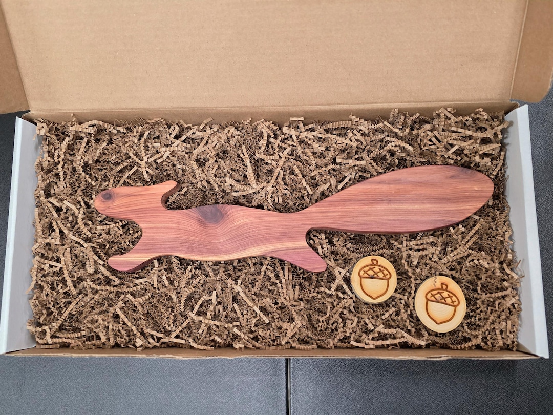 Squirrel Rack Handmade Wooden Squirrel Oven Rack Puller/gift Box + Free Acorn Magnets ...