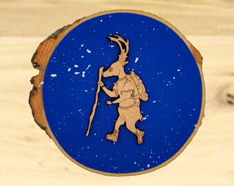 Christmas Ornaments,Wood Disk Ornaments,Deer,Deer Gifts,Gifts for Hikers,Hiking Gifts,Camping,Hiking Souvenirs,Hiking,Deer Collectibles