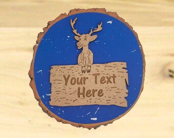 Christmas Ornaments,Wood Disk Ornaments,Deer,Vacation Souvenirs,Father's Day Gifts,Deer Gifts,Deer Souvenirs,Custom Gifts,Customized Gifts