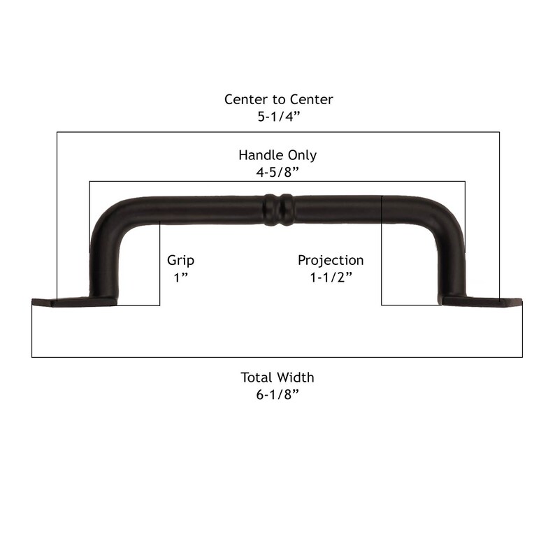 6 Ripple Cabinet Pull Handles Solid Cast Iron Pack of 5
