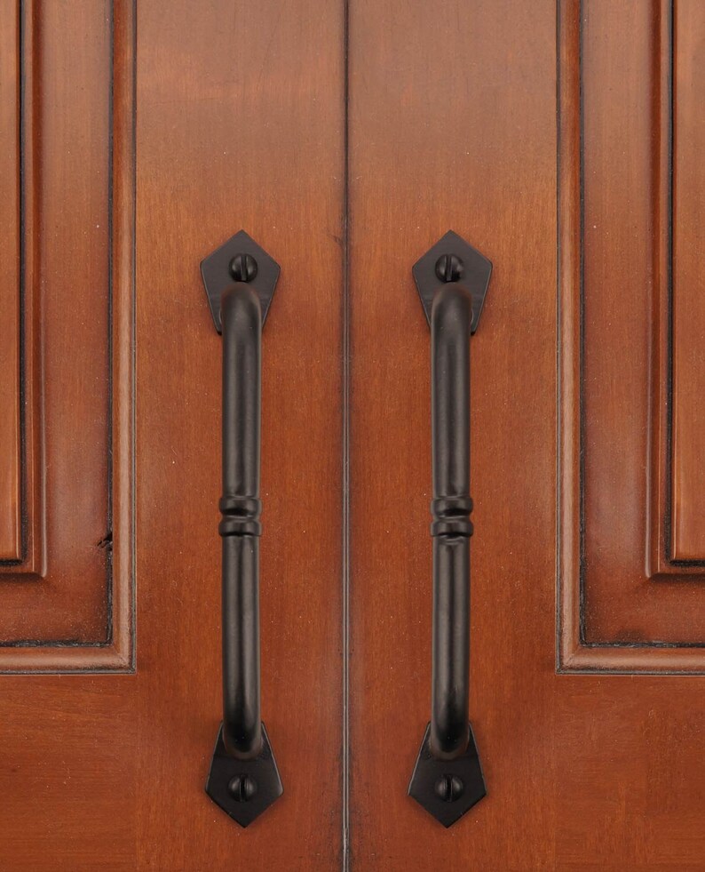 6 Ripple Cabinet Pull Handles Solid Cast Iron Pack of 5