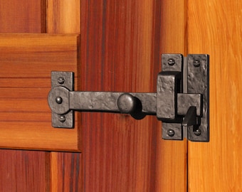 Solid Bronze Textured Drop Bar Latch with Knob