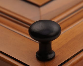 1-1/8" Tall Round Iron Cabinet Knob - Solid Cast Iron (5, 10, or 25)
