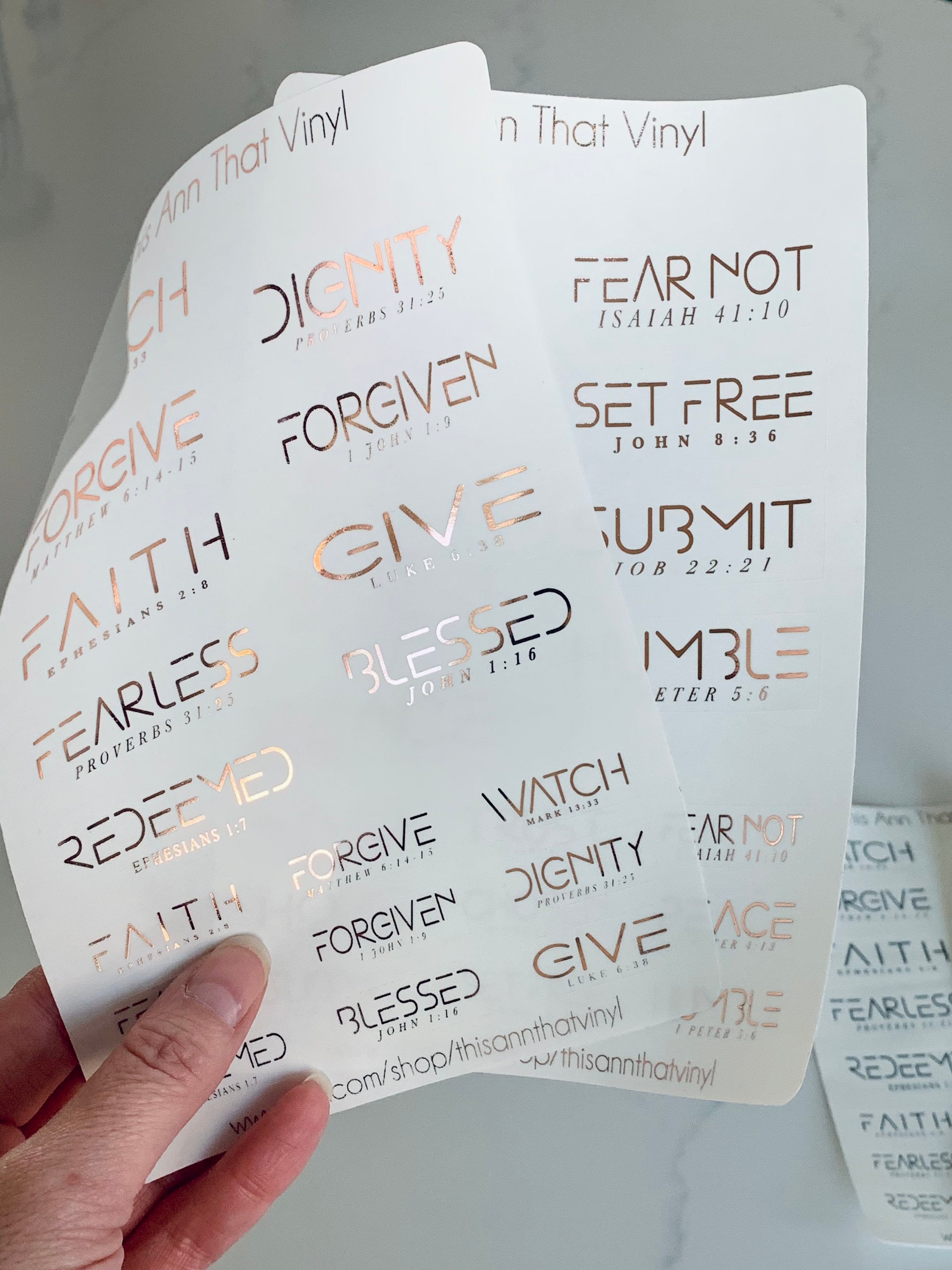 Scripture Word Transparent Minimalist Christian Sticker – One Word Scripture Foil Transparent ...