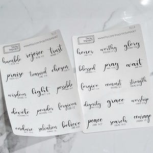 Inspirational Word Stickers – Clear Foiled Faith Christian Affirmation Stickers for Bible Journaling and Gifts