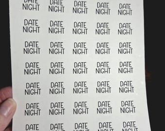2 Sheet Set Date Night Script Planner Stickers – 80 Foil Romantic Labels | Minimal Whimsical Stickers