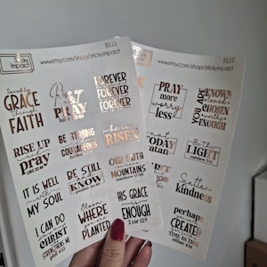 Inspirational Christian Stickers – Clear Foil Scripture Decals for Journaling & Gifting