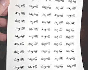 2 Sheet Set Day Off Script Planner Stickers – Foil Break Labels (120 Stickers)