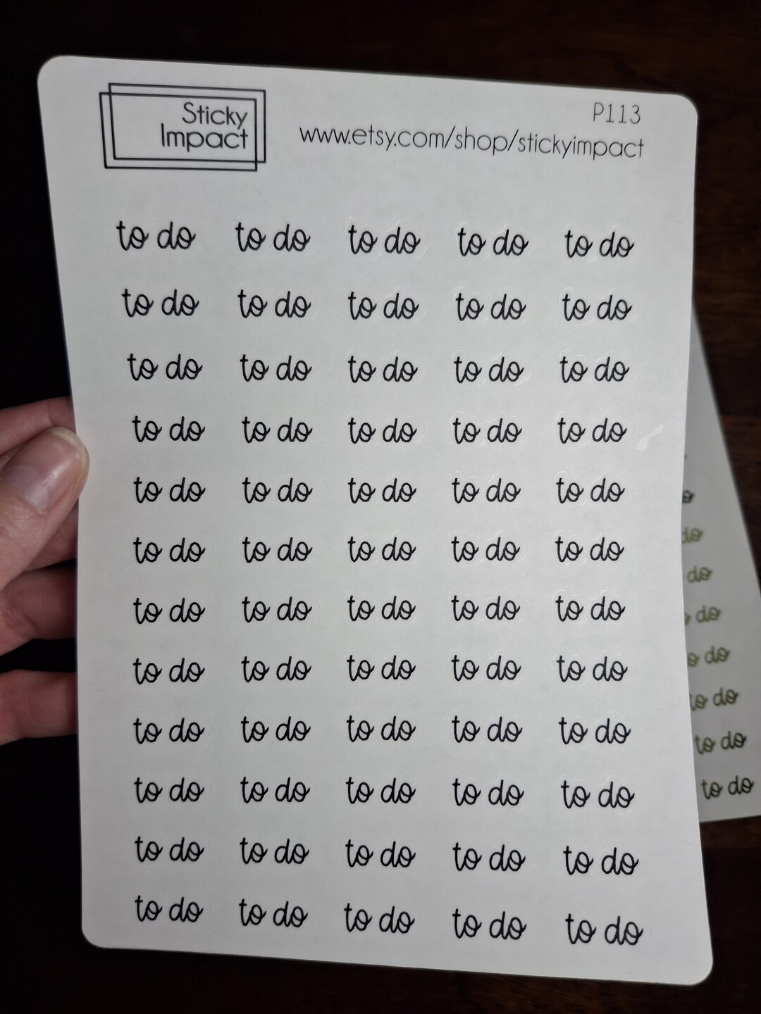 2 Sheet Set to Do Script Planner Stickers – Small Foil Task Labels ...