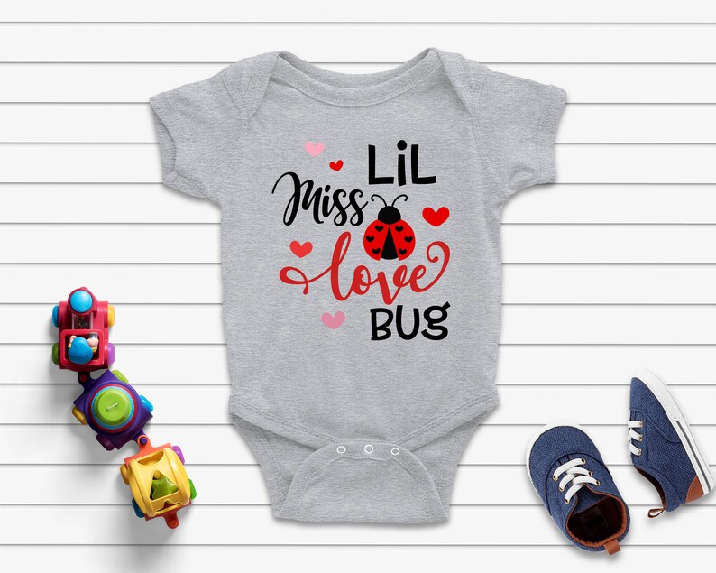 Cute T-ShirtOnesieBodysuit perfect for Valentines day or baby shower Lil Miss Love Bug ShirtOnesie