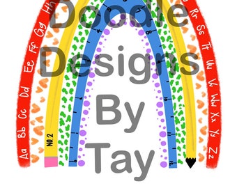 School Rainbow Teacher png, sublimation teacher rainbow