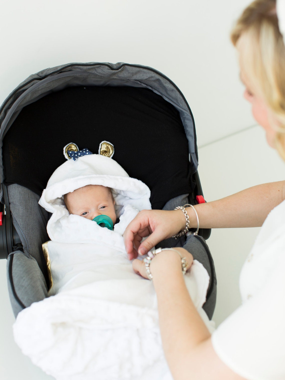 Goldie Car Seat Hooded Swaddle Travel Blanket Etsy