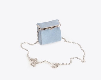 pelican mini bag - babyblue suede