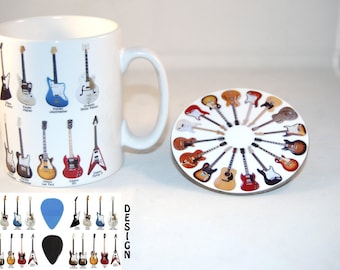 Classic Guitars - Glossy Mug and Coaster Set