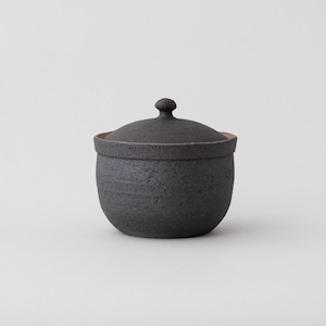 Japanese Shigaraki Ceramic Salt Jar, Large (Black)