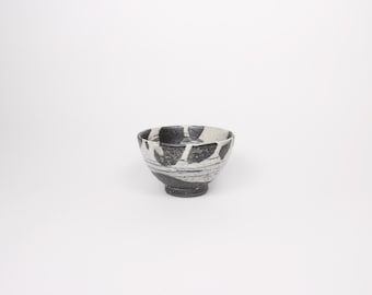 Cuenco pequeño de cerámica japonesa Shigaraki para té o arroz, con estampado abstracto