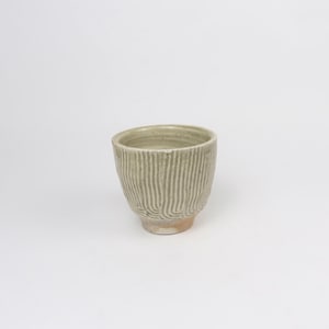 Wood-fired Shino Ceramic Sgraffito Tea Cup