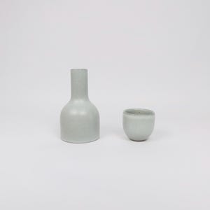 Japanese Shigaraki Ceramic Sake Bottle/Flower vase, Sea Salt