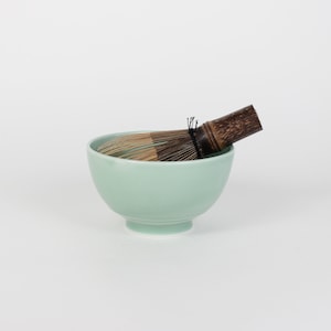 Japanese Porcelain Hime Chawan Tea Bowl, Jade Green