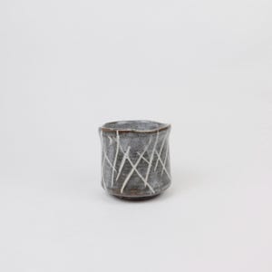 Japanese Mino-yaki Iguchi Ceramic Cups with Lines