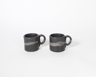 Japanese Shigaraki Ceramic Marble Effect Espresso Cups (Set)