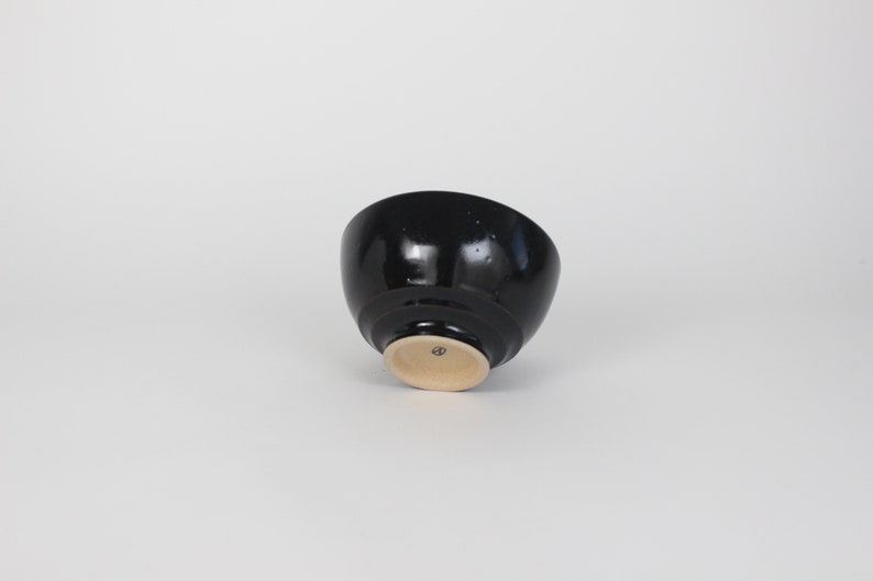 Japanese Porcelain Hime Chawan Tea Bowl, Black image 4