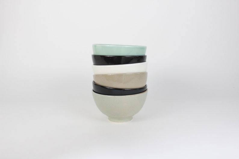 Japanese Porcelain Hime Chawan Tea Bowl, Black image 7