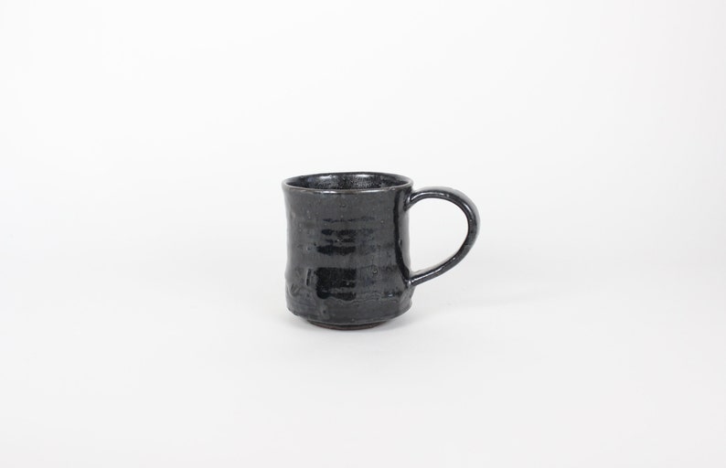 Japanese Mino-Yaki Ceramic Black Mug image 1