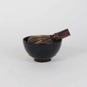 Japanese Porcelain Hime Chawan Tea Bowl, Black