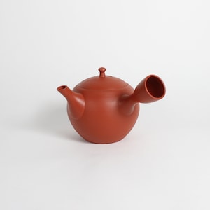Japanese Tokoname Ceramic Round Kyusu Teapot