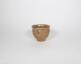 Japanese Shigaraki Ceramic Tea Cup, Yellow