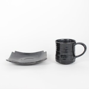 Japanese Mino-Yaki Ceramic Black Mug image 2